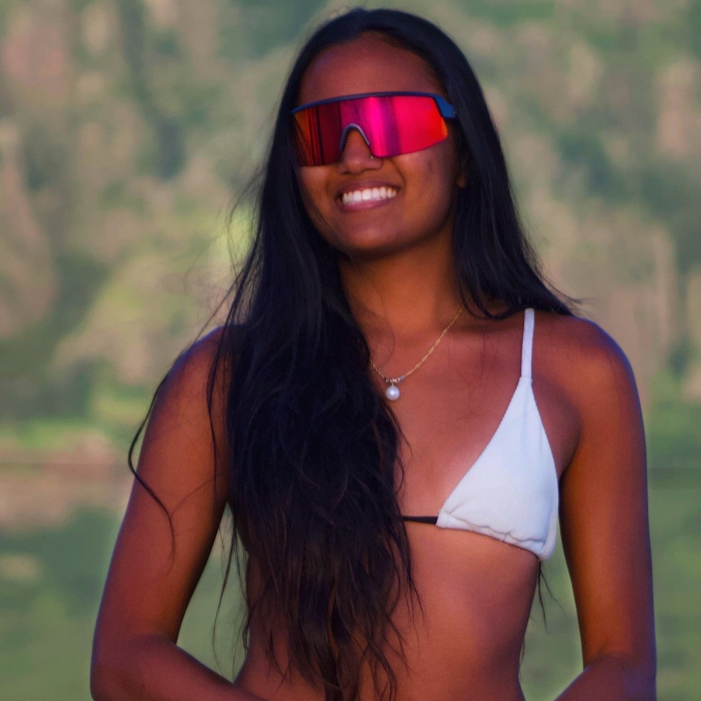 Bomber Rippa: Matte blk frm /Red Mirror