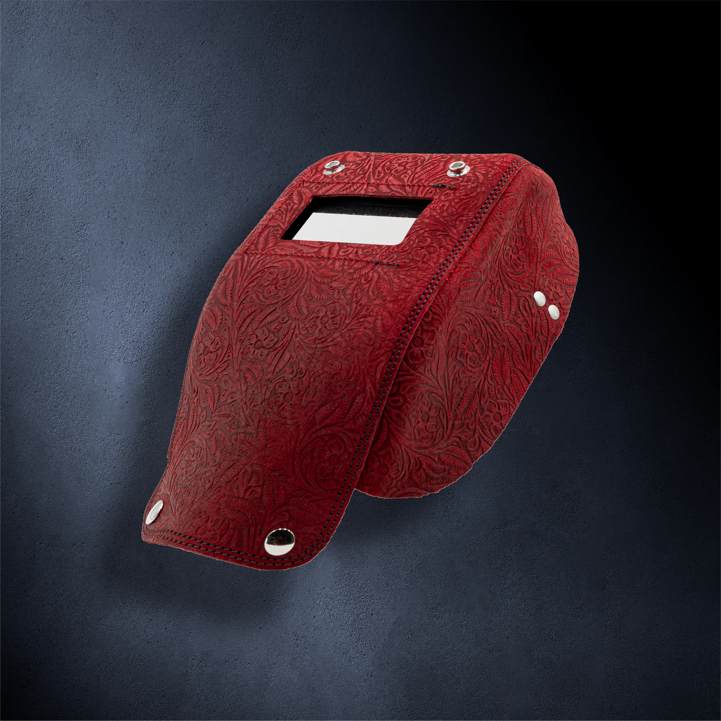 Pocket Mask - Red Floral Suede