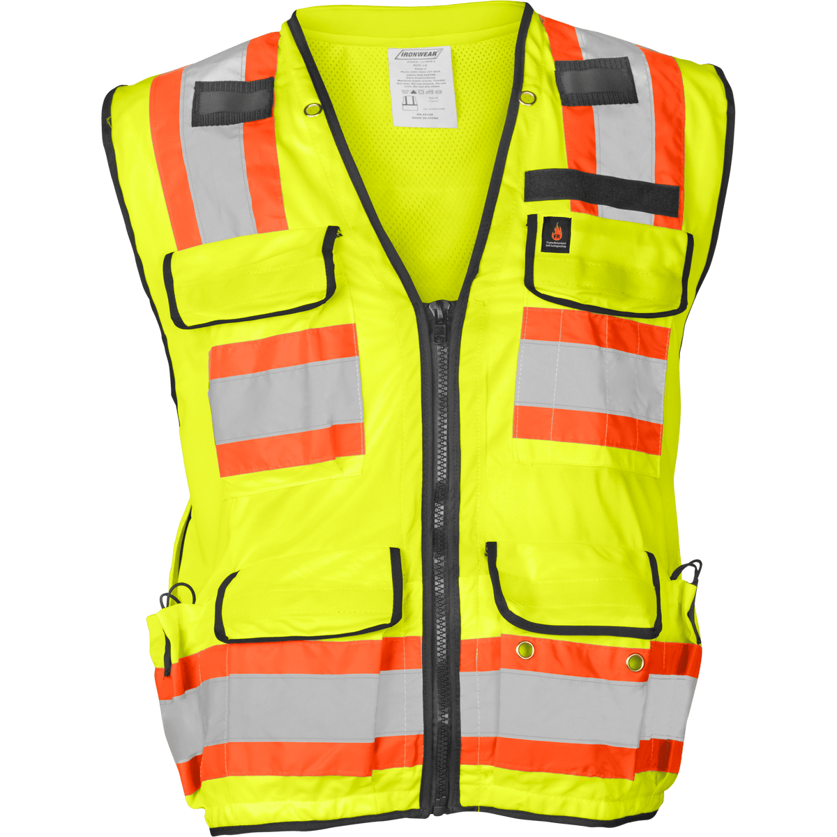 Class 2 Hi Vis Flame Retardant Safety Vest w/ 18 Pockets