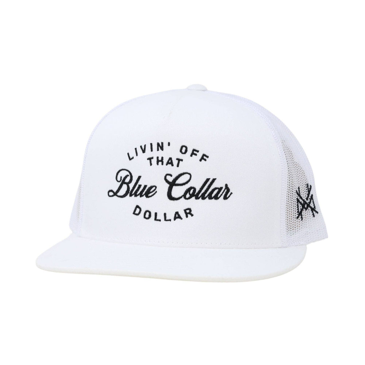 Blue Collar Dollar Trucker Hat: 7 Panel Black