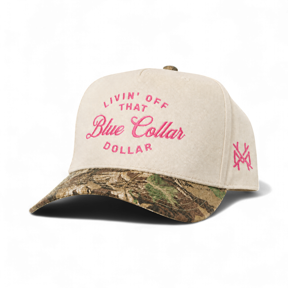 Blue Collar Dollar Trucker Hat: 7 Panel Bottomland/ Loden/ Bottomland