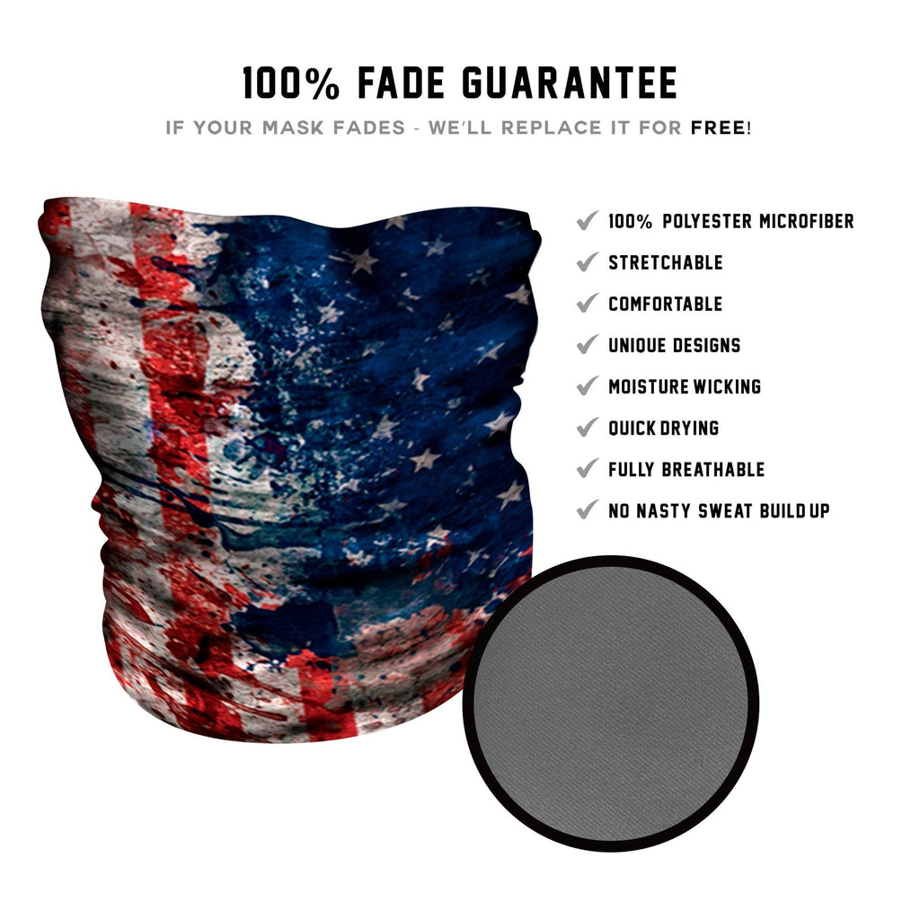 USA Hand Paint Neck Gaiter - *Now With Sewn Edges*