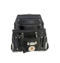 Zeluga: 10 Pocket Rigger Heavy Duty Leather Tool Bag, Textured Black