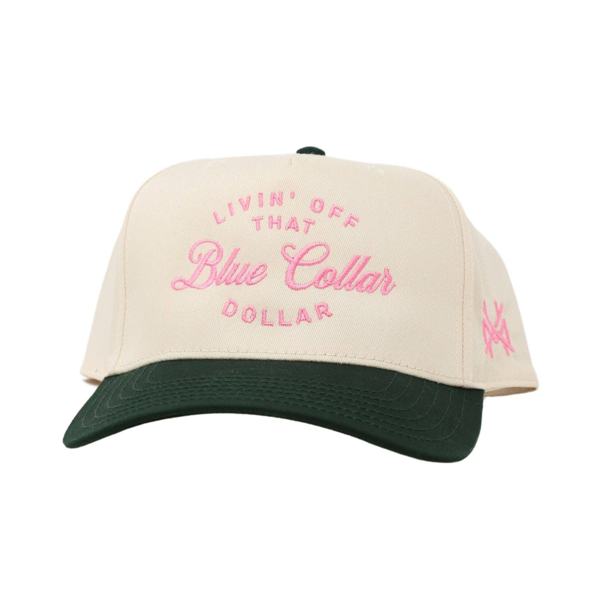Blue Collar Dollar Trucker Hat: 7 Panel Bottomland/ Loden/ Bottomland
