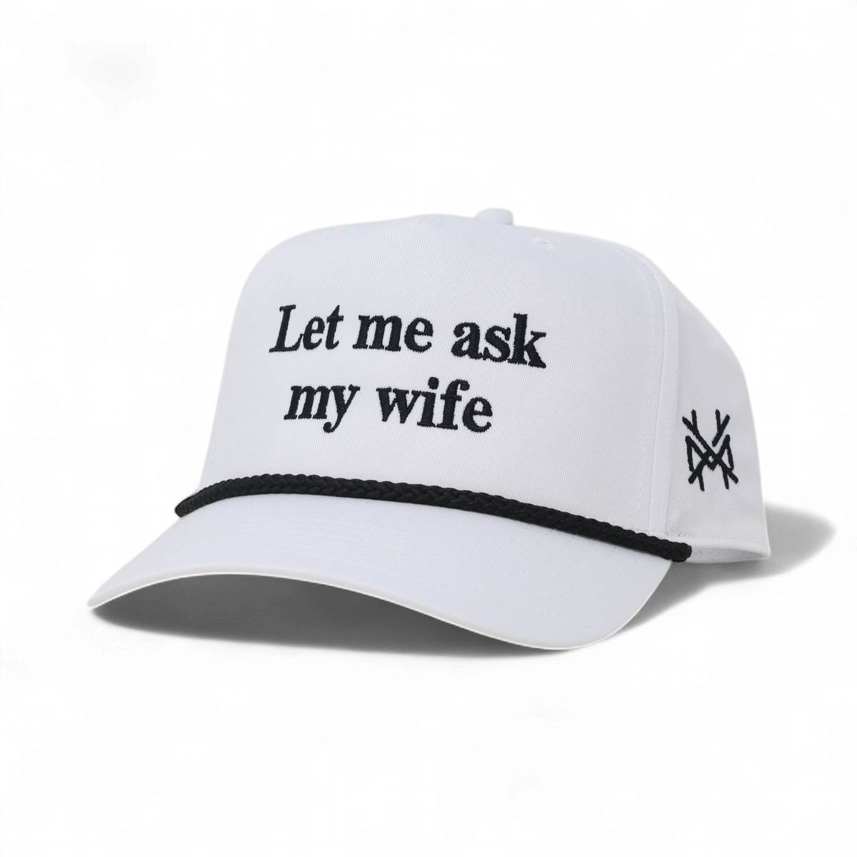Let Me Ask My Wife Trucker Hat: 7 Panel Lowland/Khaki/Lowland