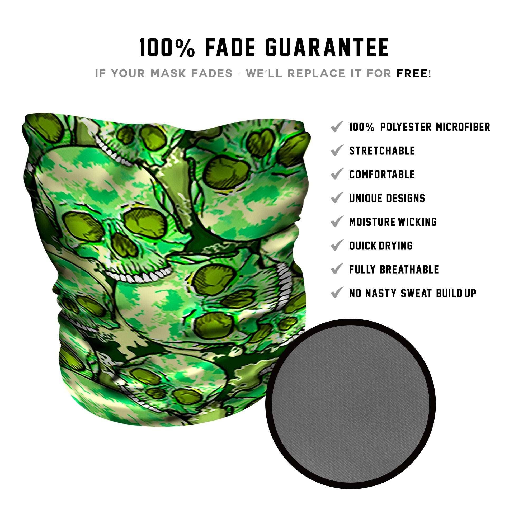 LFG: Green Skulls Neck Gaiter