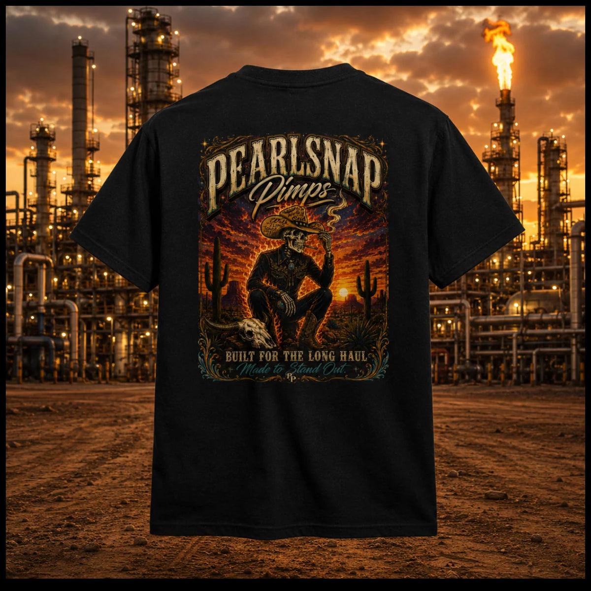 Pearl Snap Pimps: No mans land tshirt