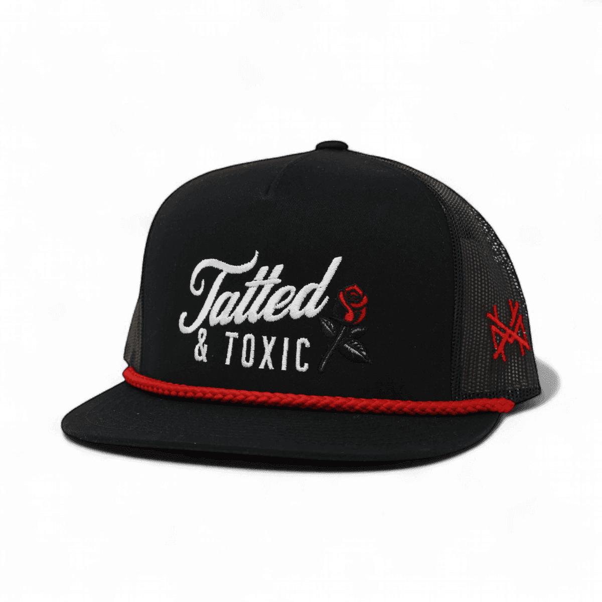 Tatted and Toxic Trucker Hat: Retro Black/Natural
