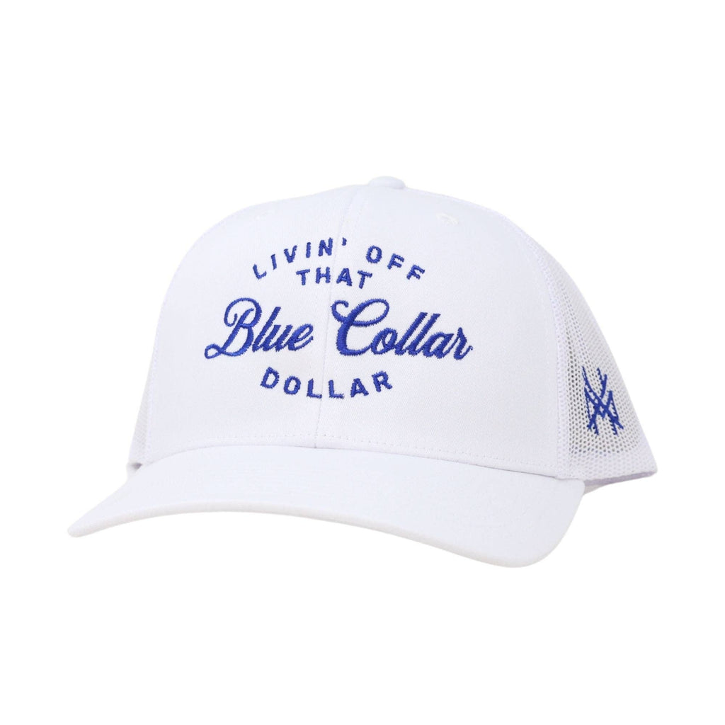 Blue Collar Dollar Trucker Hat: 7 Panel Black