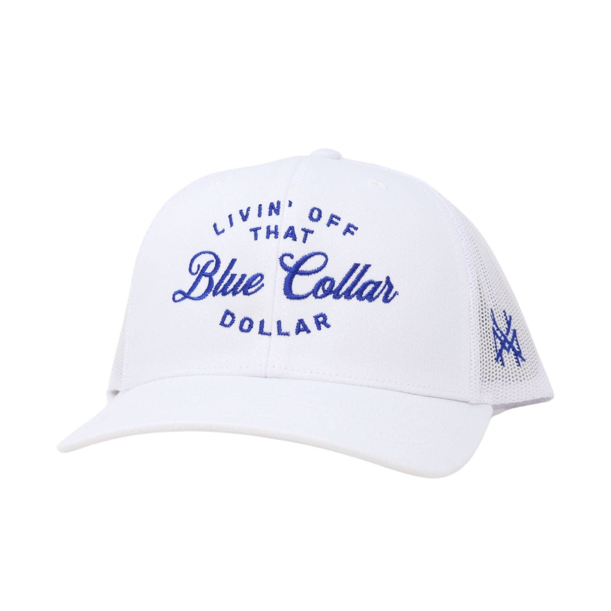 Blue Collar Dollar Trucker Hat: 7 Panel Black