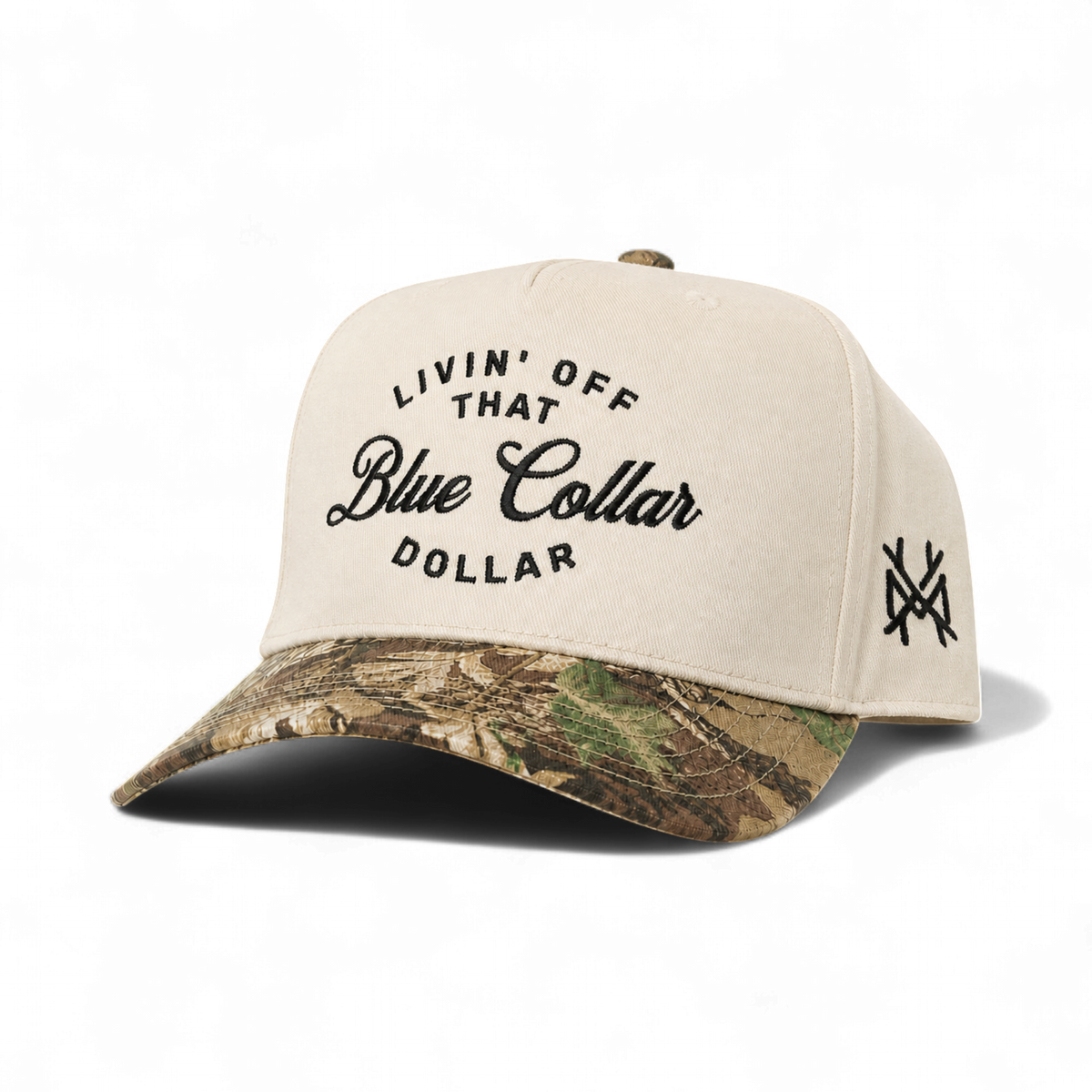 Blue Collar Dollar Trucker Hat: 7 Panel Bottomland/ Loden/ Bottomland
