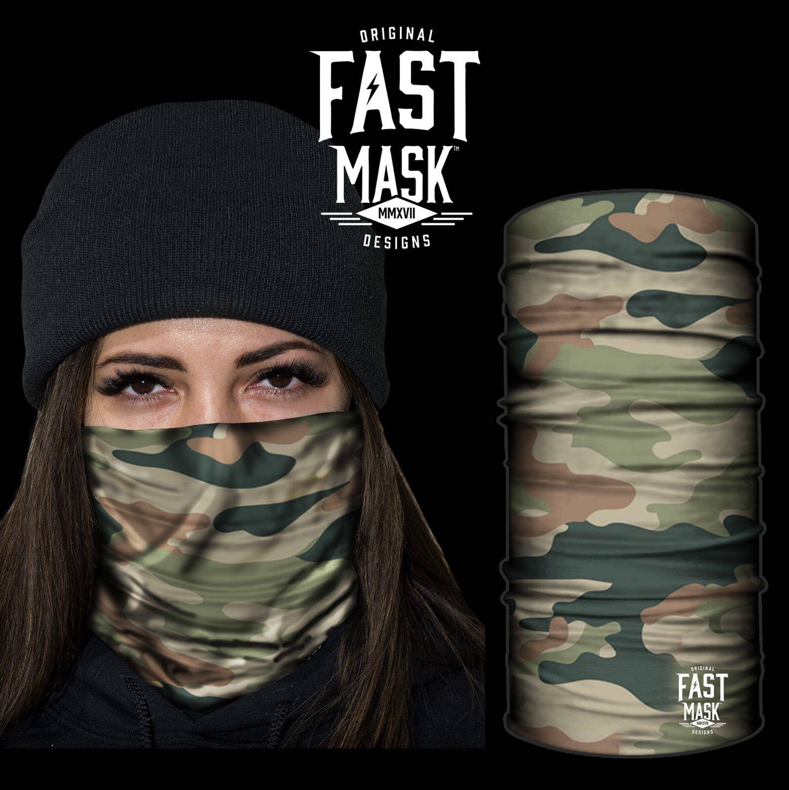 LFG: Woodland Camo Neck Gaiter *Now with Sewn Edges*