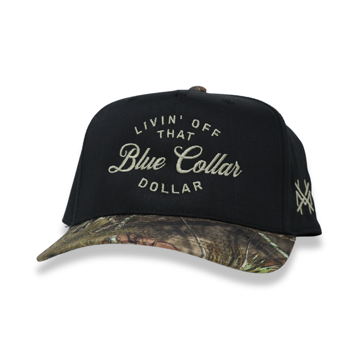 Blue Collar Dollar Trucker Hat: 7 Panel Black