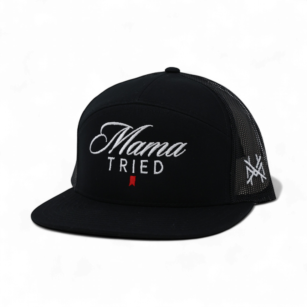 Mama Tried Ultra Trucker Hat: Trucker Black/White