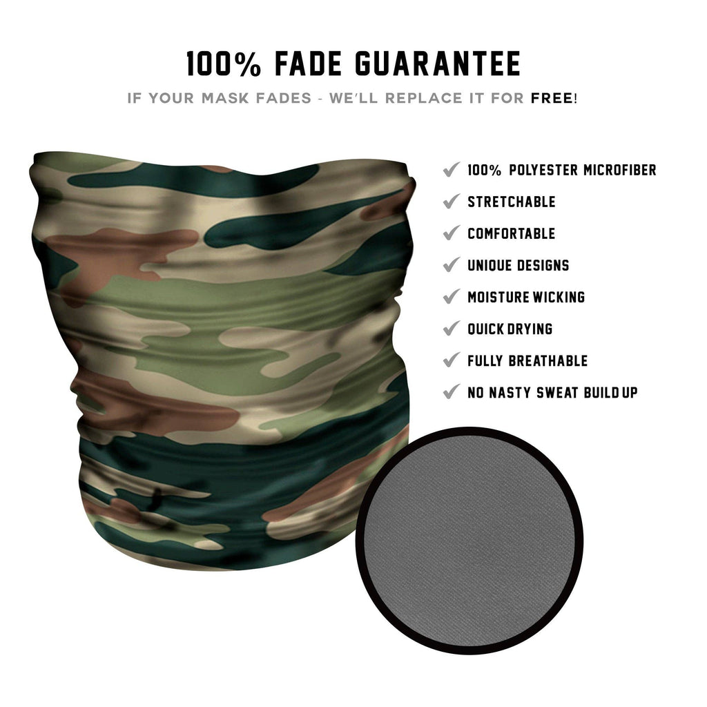 LFG: Woodland Camo Neck Gaiter *Now with Sewn Edges*