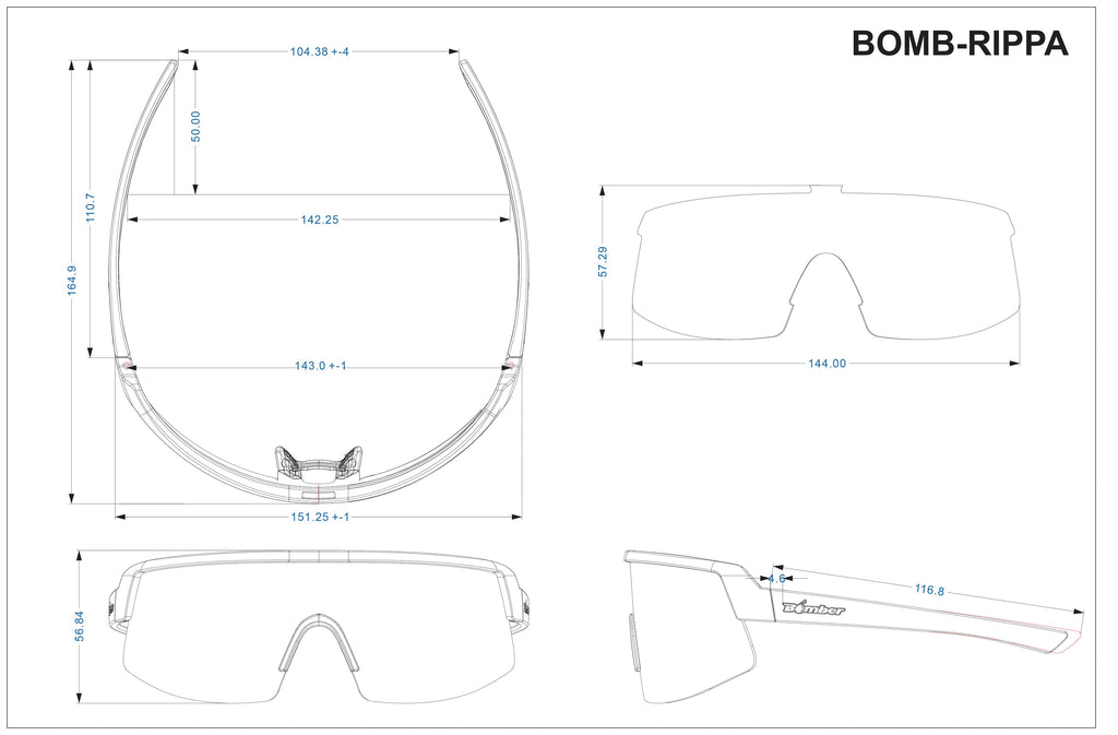 Bomber Rippa: Ice Mirror/White Frame