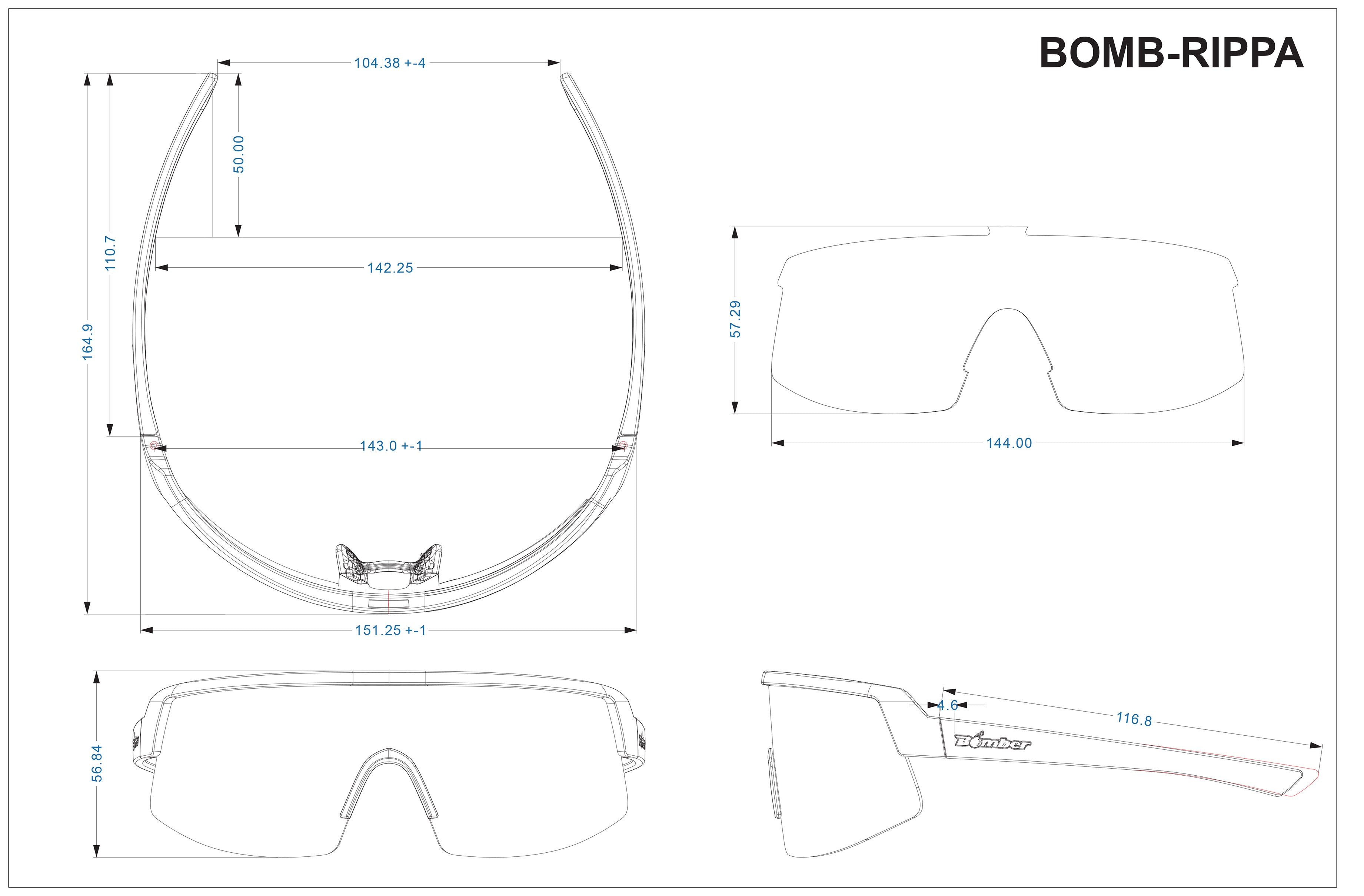 Bomber Rippa: Ice Mirror/White Frame