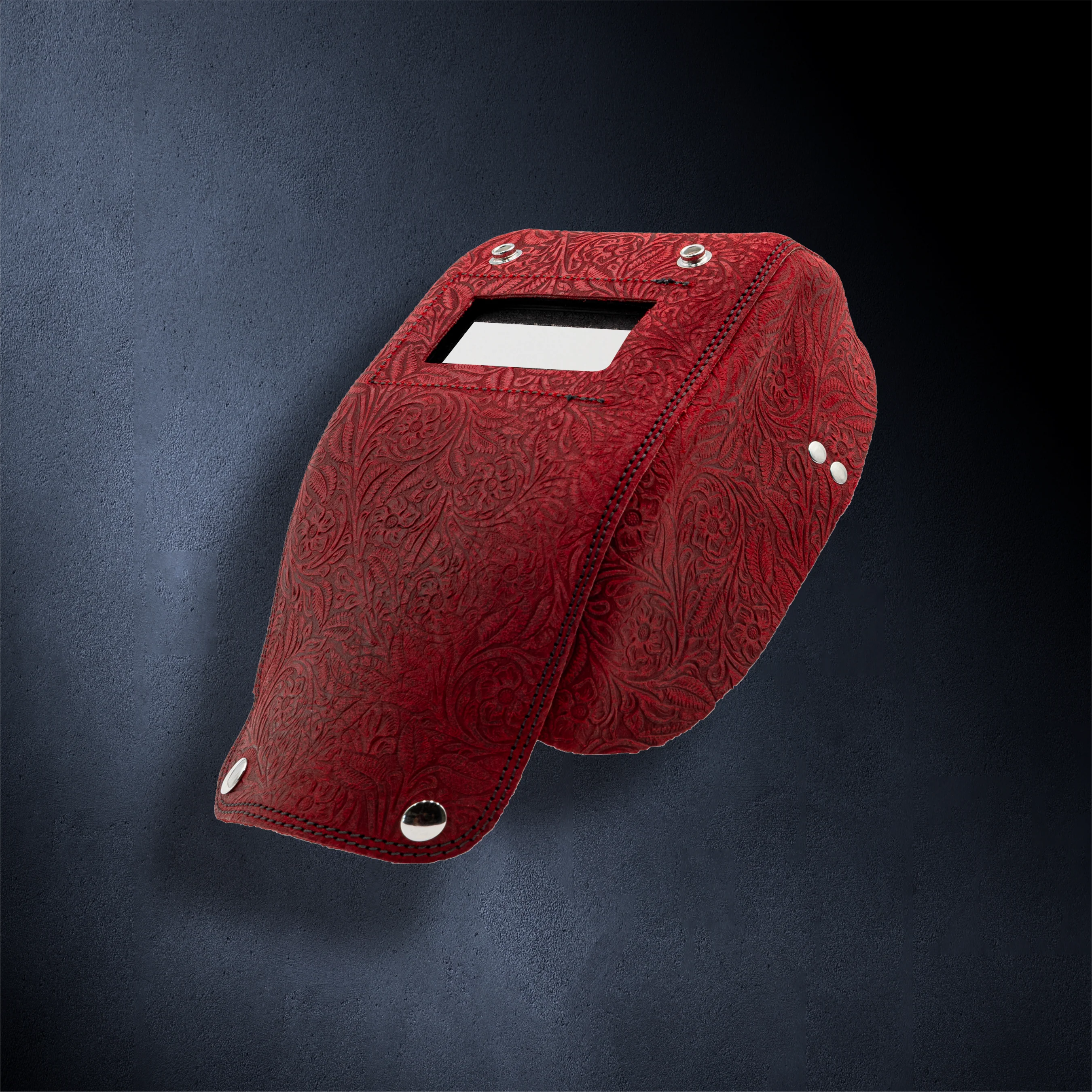 Outlaw Leather: Pocket Mask (Red Floral Suede)