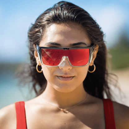 Bomber Buzz: Red Mirror clear frame