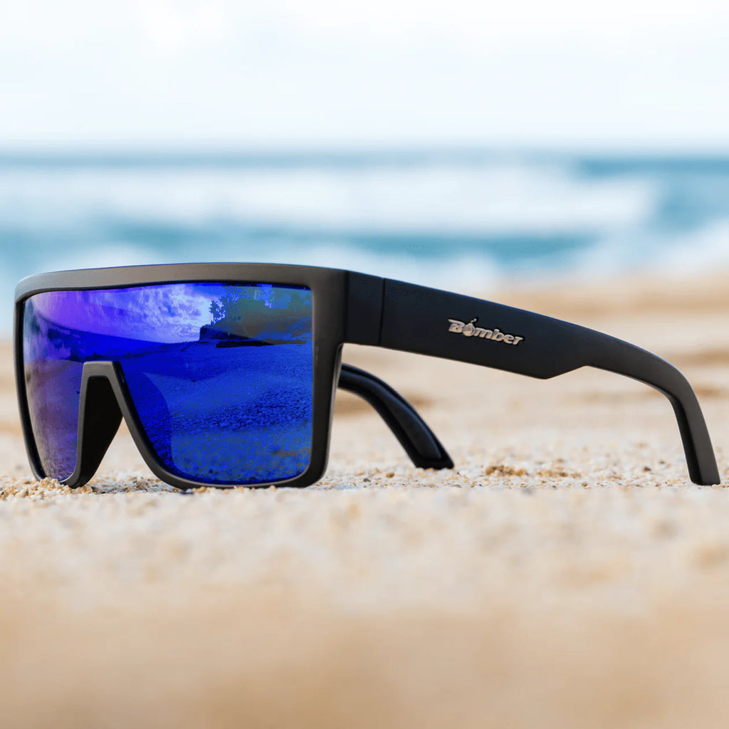 Bomber Buzz: Blue Mirror/ Black Frame