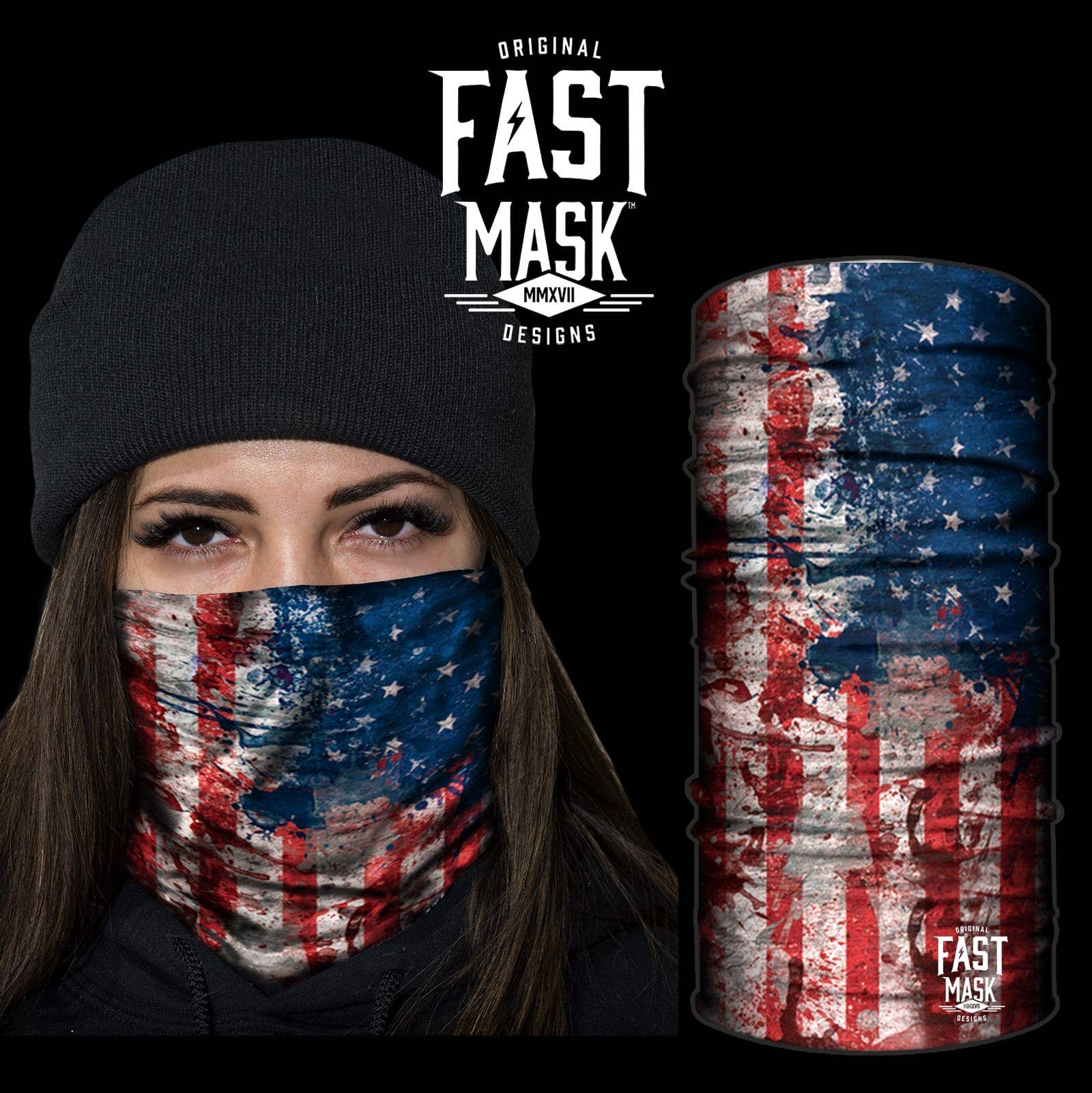 USA Hand Paint Neck Gaiter - *Now With Sewn Edges*