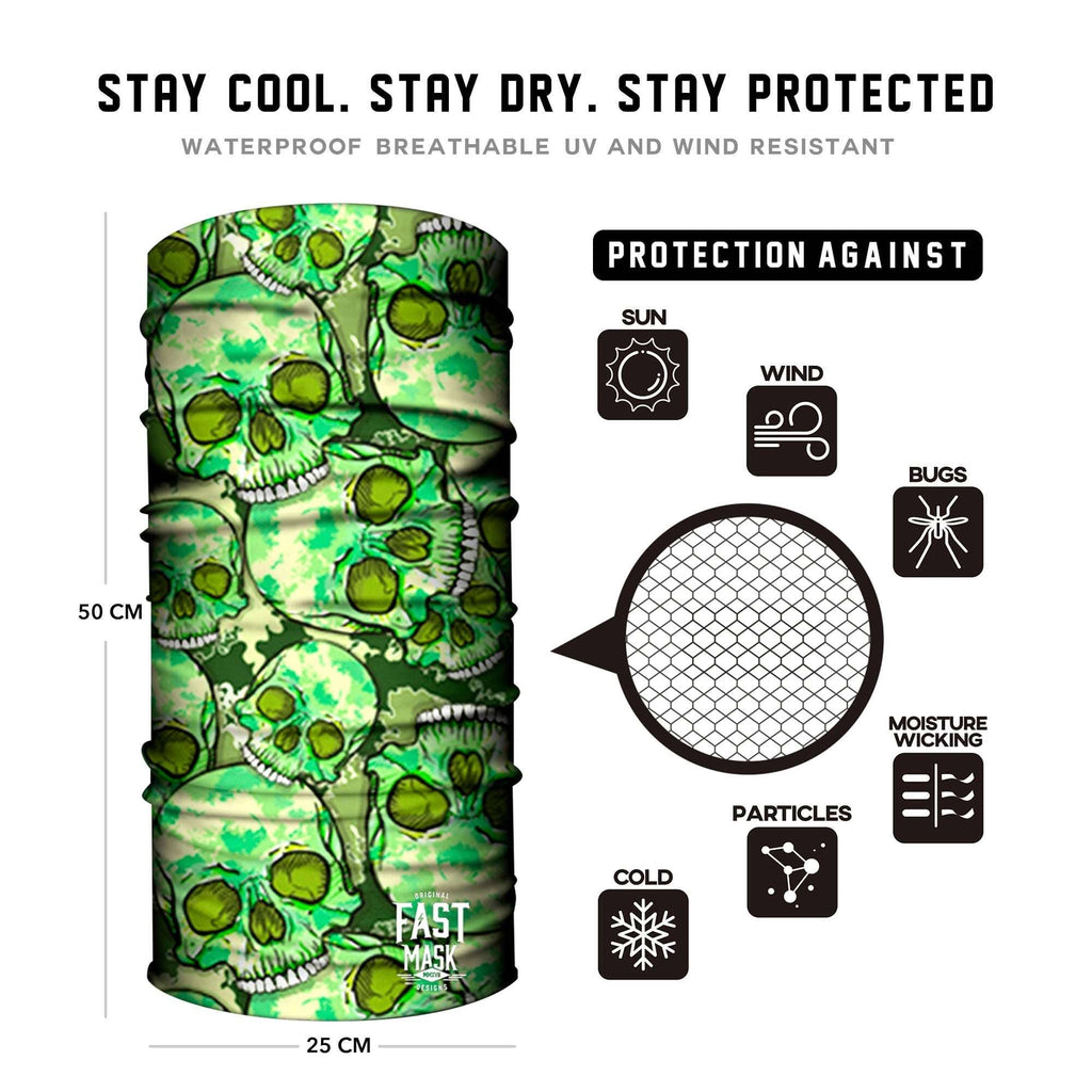LFG: Green Skulls Neck Gaiter
