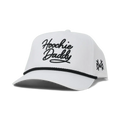 Hoochie Daddy Trucker Hat: Retro White with Black Rope
