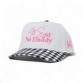 All Sugar No Daddy Trucker Hat: Retro Black Check/White