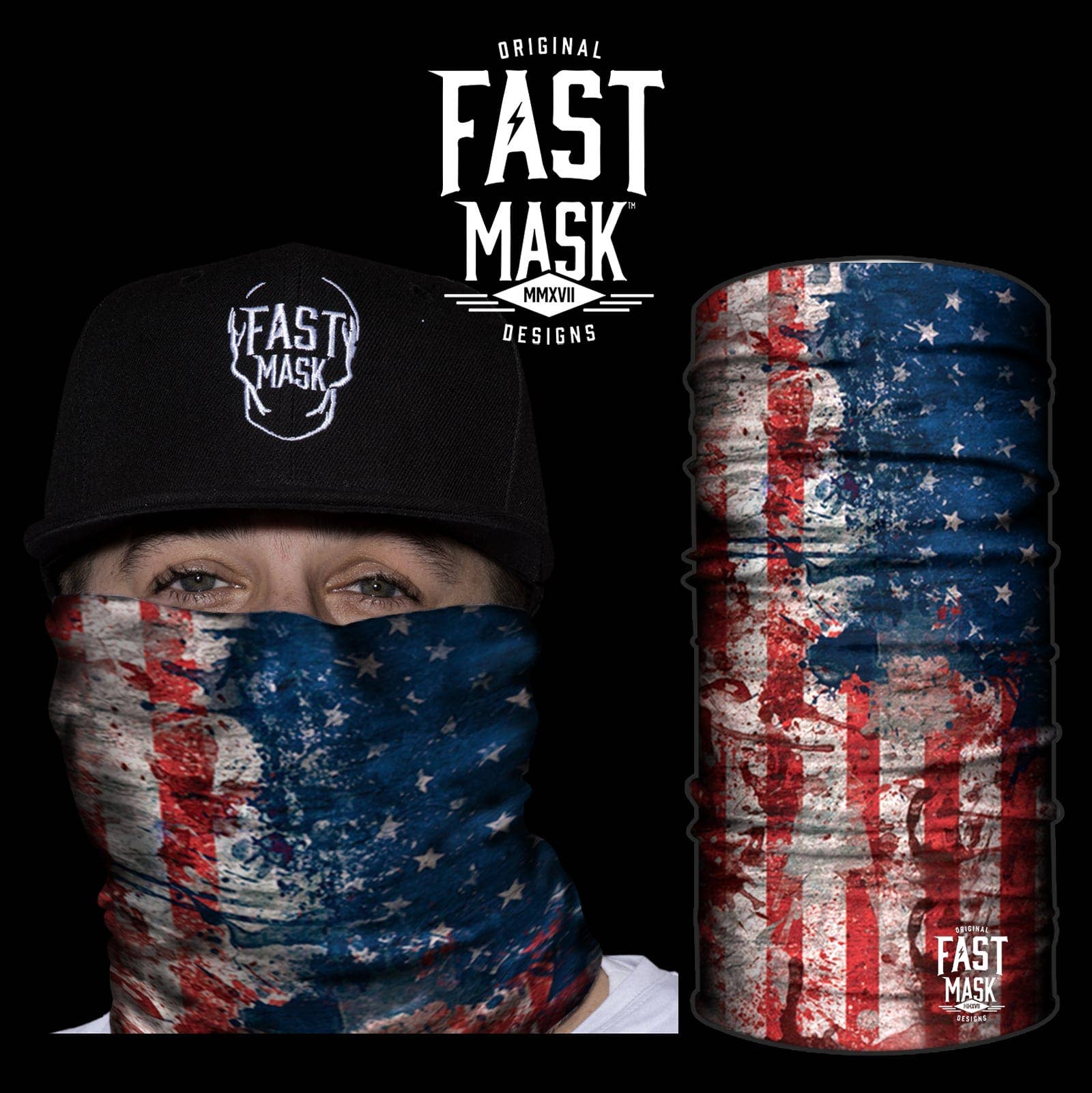 USA Hand Paint Neck Gaiter - *Now With Sewn Edges*
