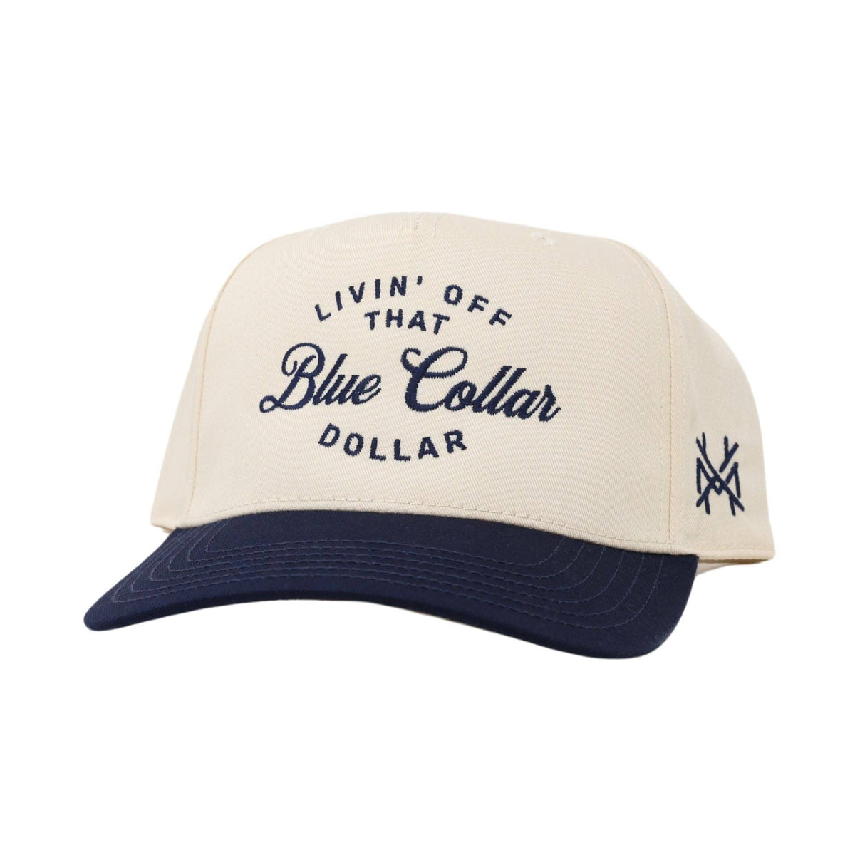 Blue Collar Dollar Trucker Hat: 7 Panel Bottomland/ Loden/ Bottomland