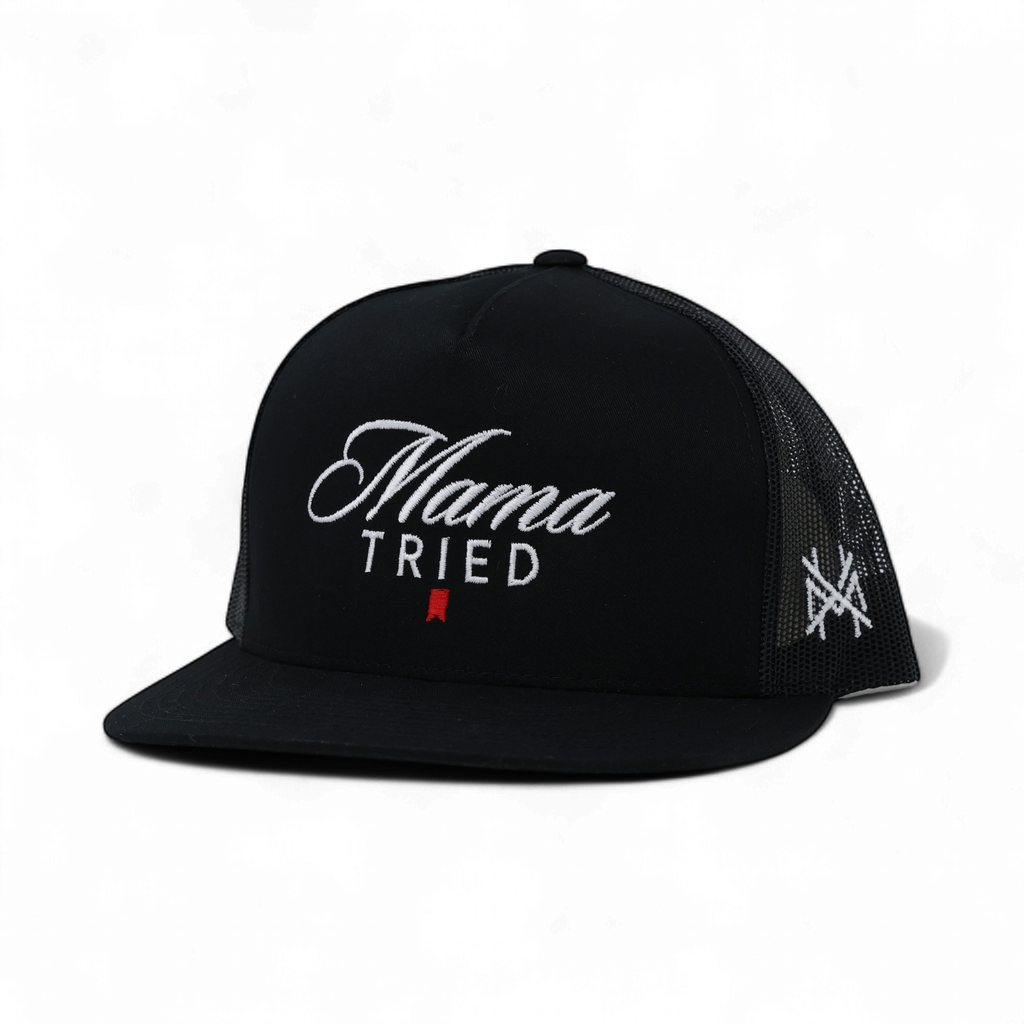 Mama Tried Ultra Trucker Hat: Trucker Black/White