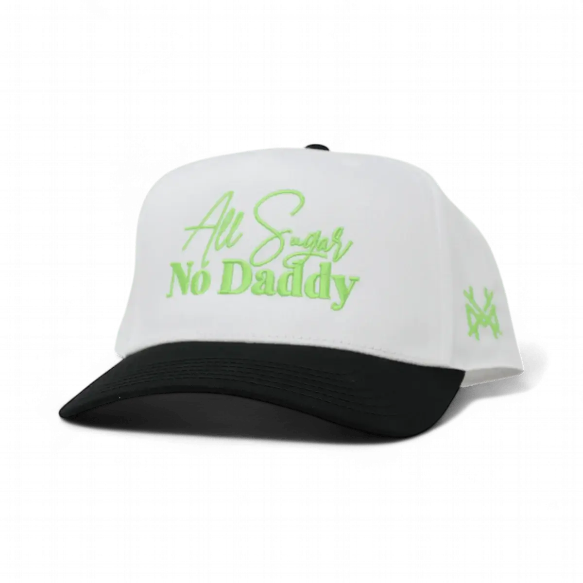 All Sugar No Daddy Trucker Hat: Retro Black Check/White