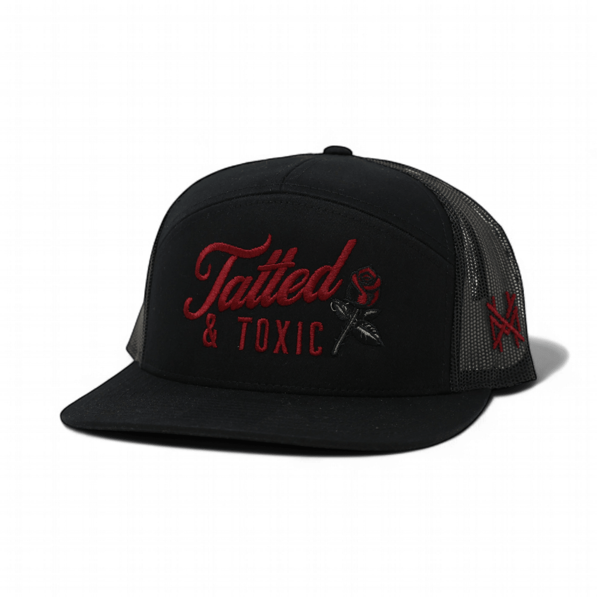 Tatted and Toxic Trucker Hat: Retro Black/Natural