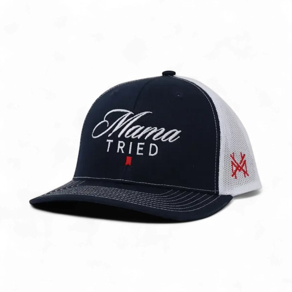Mama Tried Ultra Trucker Hat: Trucker Black/White