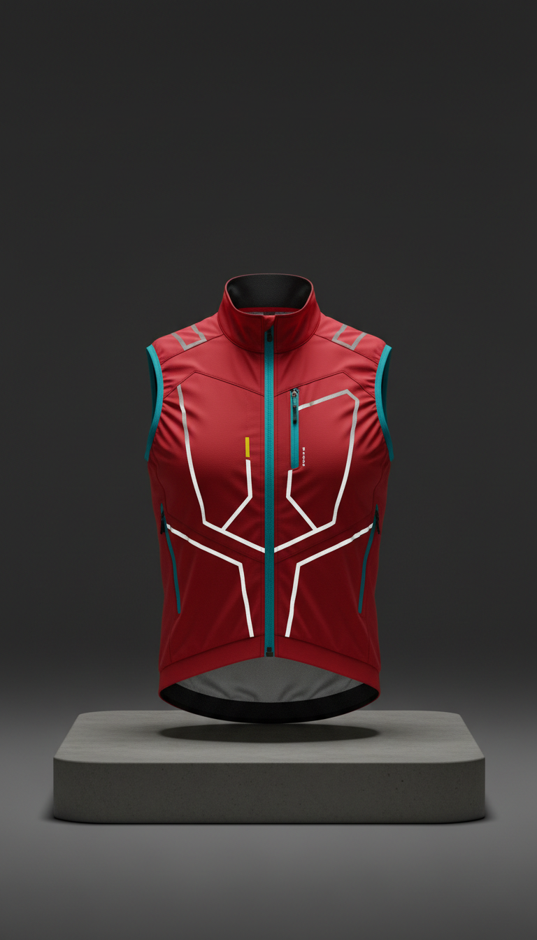 Reflective Cycling Vest In Signal Red