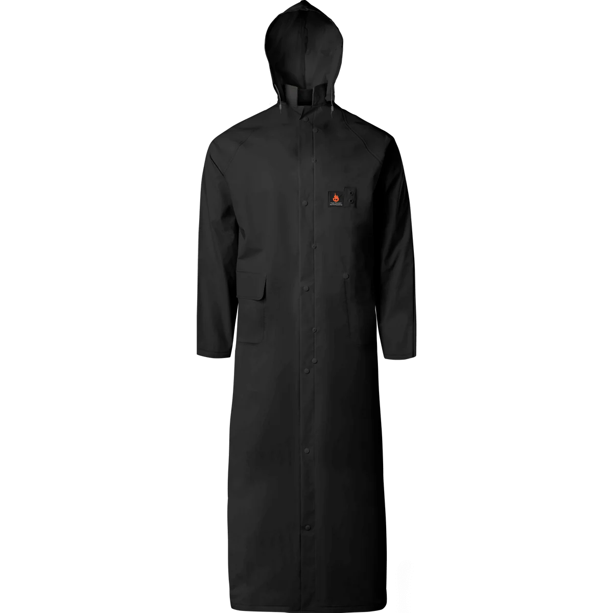 Ironwear: 60” PVC/Poly Flame Retardant Rain Coat w/ Corduroy Collar