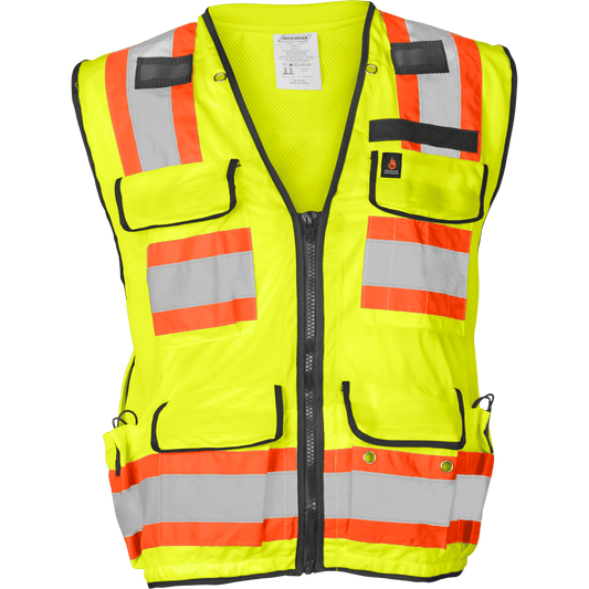 Class 2 Hi Vis Flame Retardant Safety Vest w/ 18 Pockets