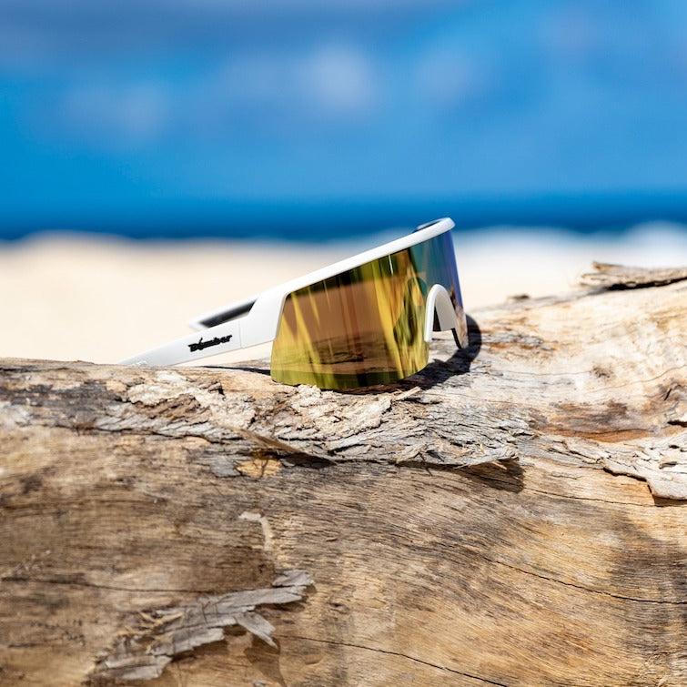 Bomber Rippa: Gold Mirror/White Frame