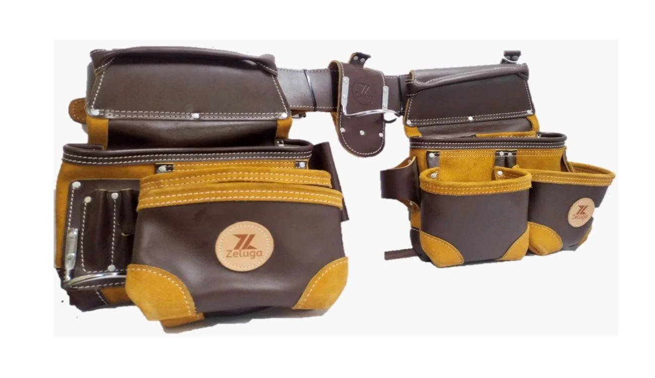 20-112 Heavy Duty Leather Framer Tool Bag Set, Coffee