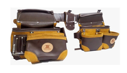 20-112 Heavy Duty Leather Framer Tool Bag Set, Coffee