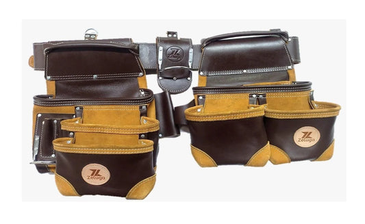 20-112 Heavy Duty Leather Framer Tool Bag Set, Coffee