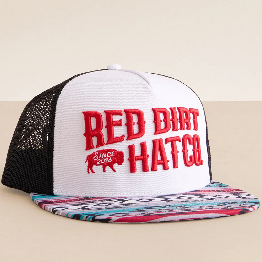 Red Dirt Hat: Aztec Design (red/white/blue)