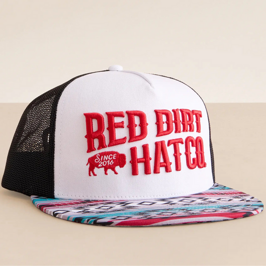 Red Dirt Hat: Aztec Design (red/white/blue)