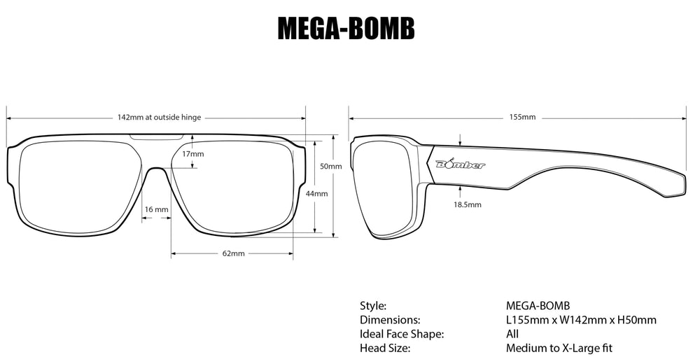 Bomber MEGA: Photochromic Fire Red Orange Mirror
