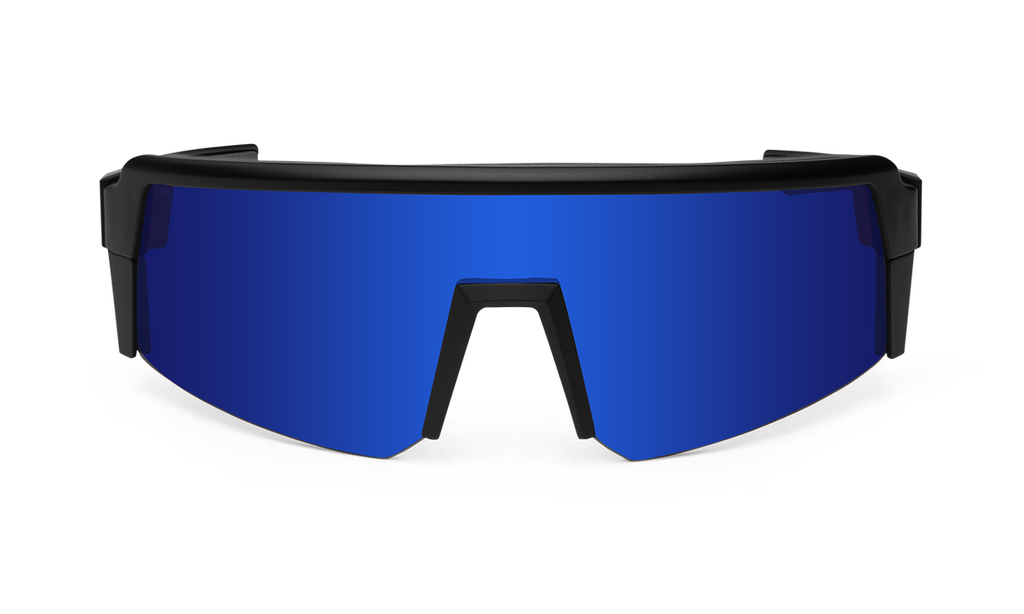 Bomber Smoke: Blue Mirror/Matte Black Frame