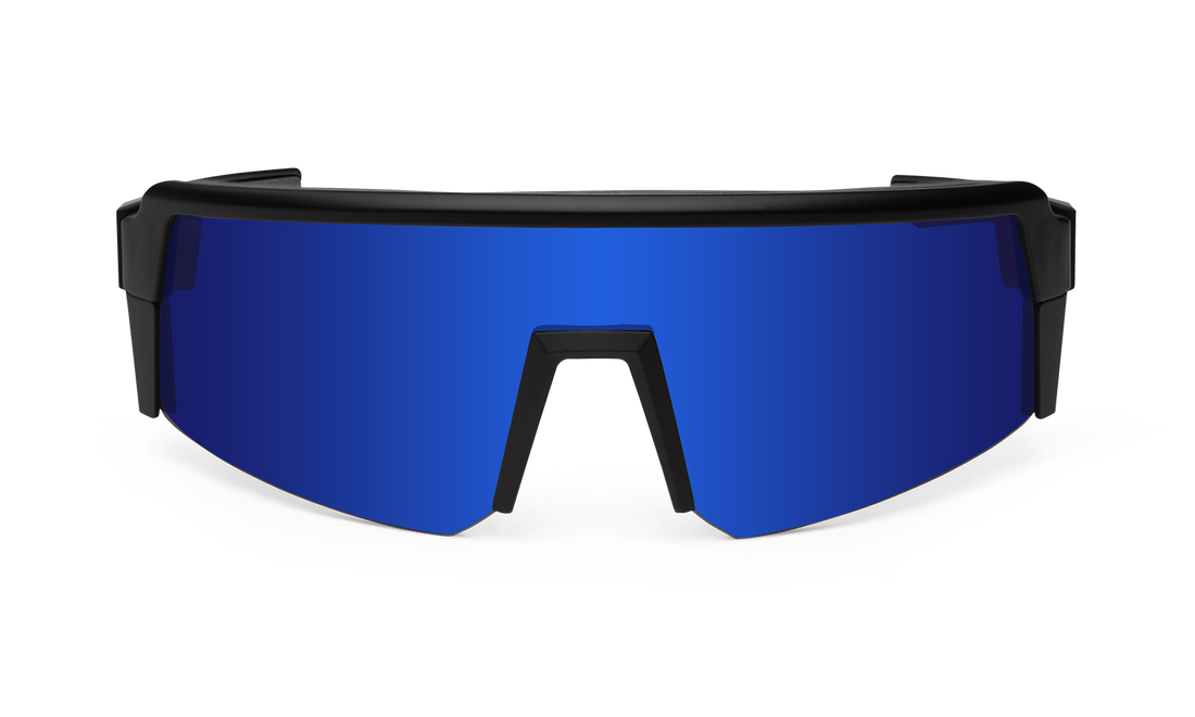 Bomber Smoke: Blue Mirror/Matte Black Frame
