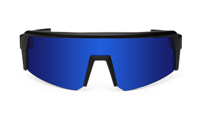 Bomber Smoke: Blue Mirror/Matte Black Frame
