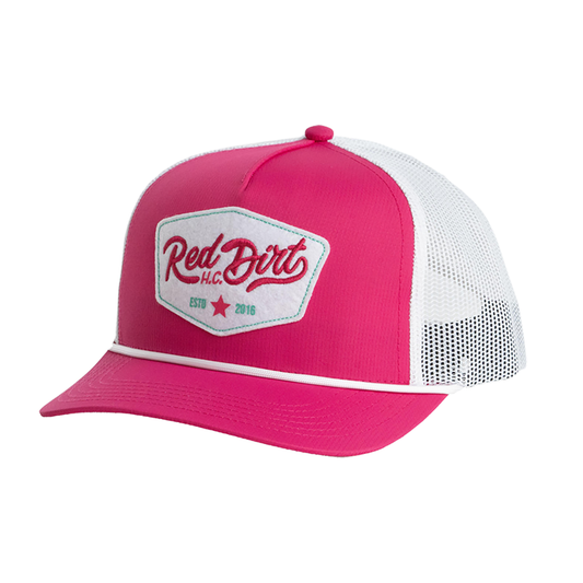 Red Dirt Hat: Pink & White