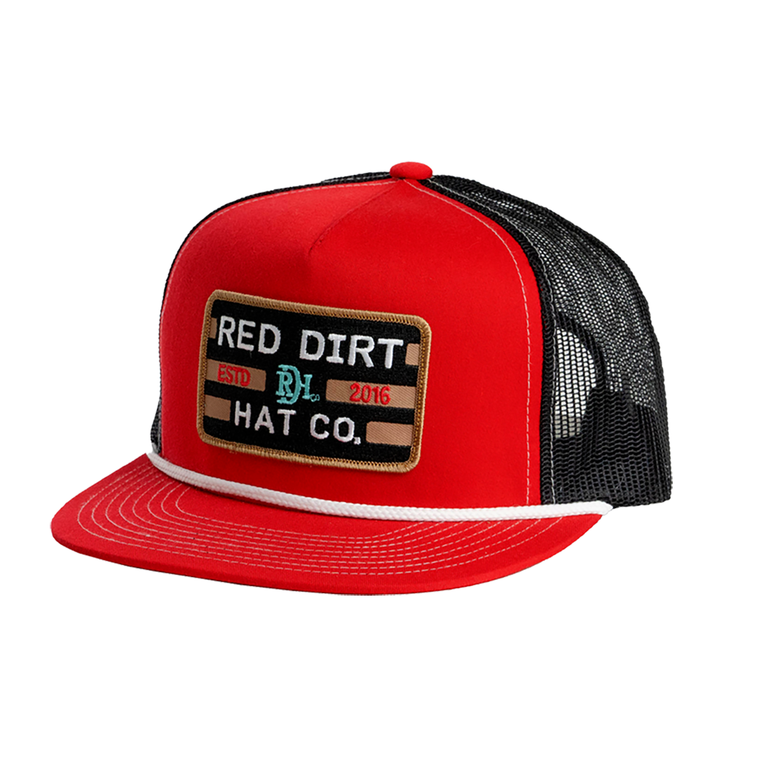 Red Dirt Hat: Red & Black