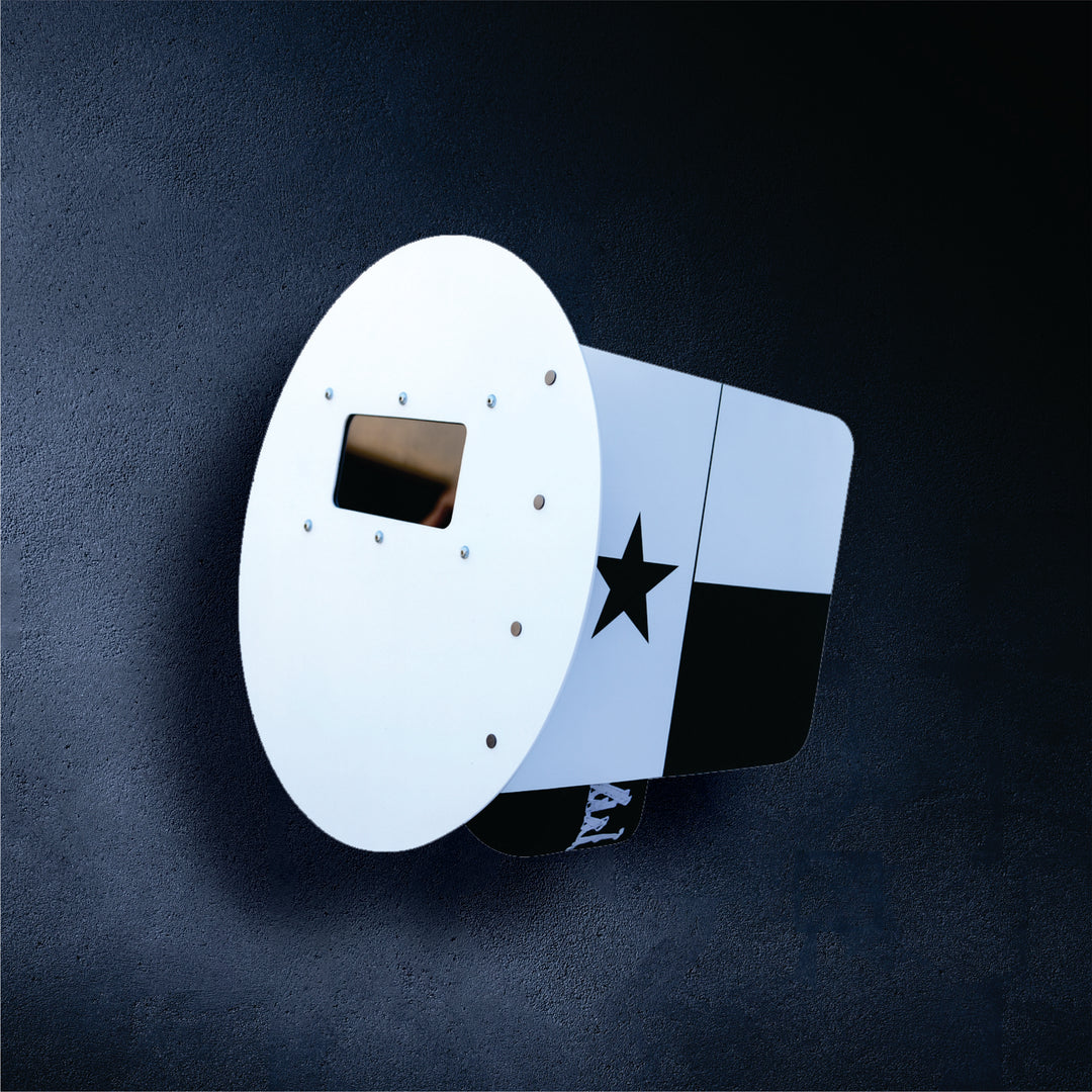 Outlaw Leather: Pancake Welding Hood - Carbon Fiber - White Texas
